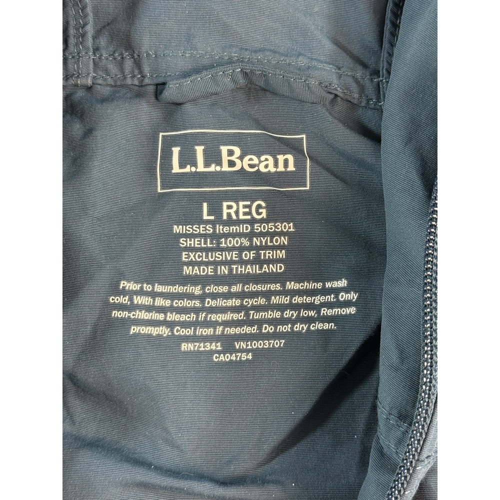 L.L. Bean Anorak Jacket Womens L Multicolor Nylon Hooded 1/2 Zip 505301 - Picture 3 of 9